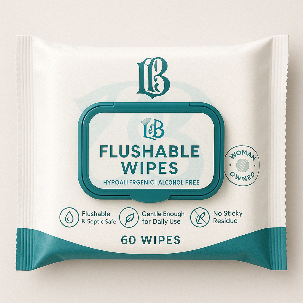 L&B Flushable Wipes - 60 Count Home Pack
