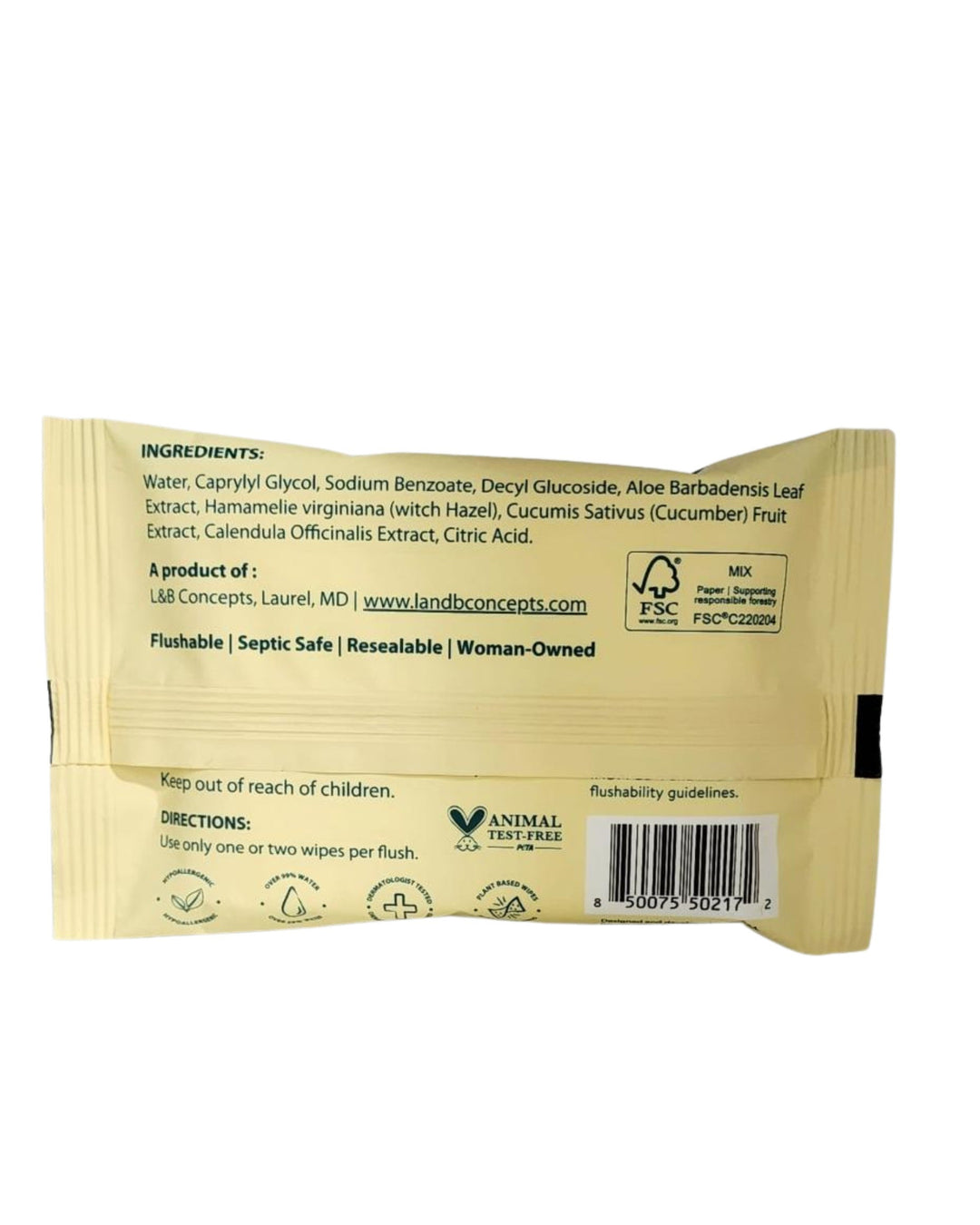 L&B Flushable Wipes - 10 Count Travel Pack
