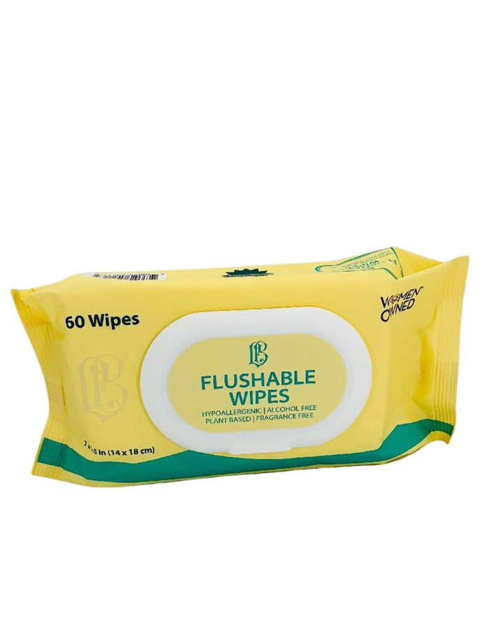 L&B Flushable Wipes - Jumbo Box (10 x 60 Count Packs)