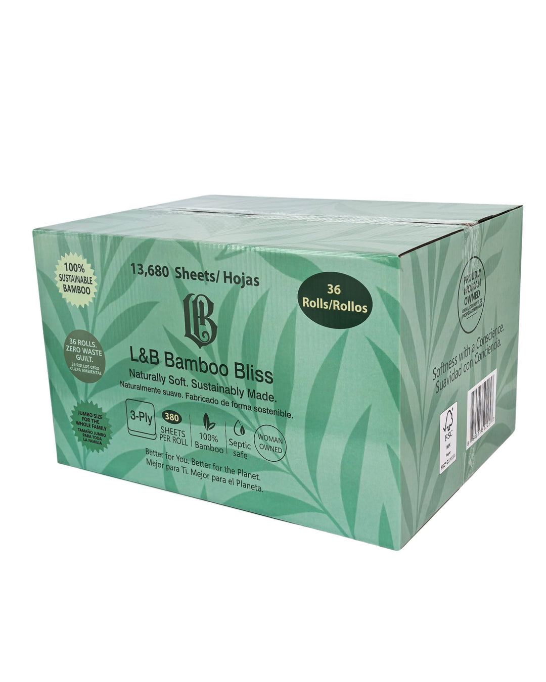 L&B Bamboo Bliss - Jumbo Pack (36 Mega Rolls)