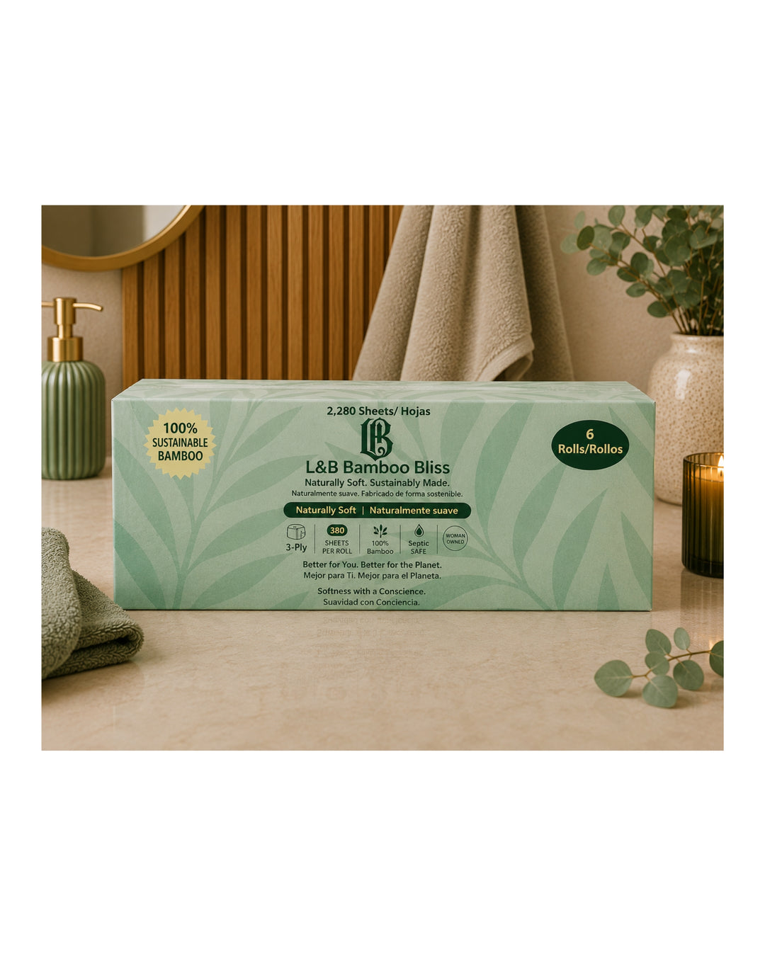 L&B Bamboo Bliss - 6 Mega Rolls