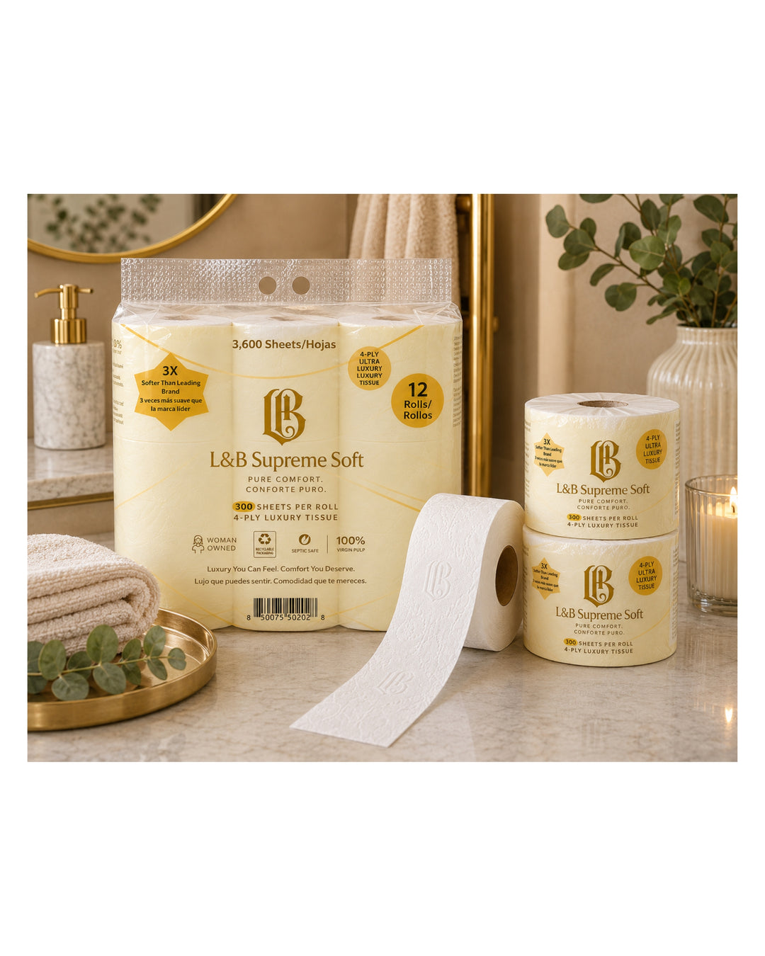 L&B Supreme Soft - 12 Mega Rolls