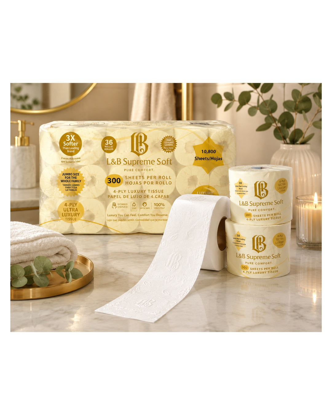 L&B Supreme Soft - Jumbo Pack (36 Mega Rolls)