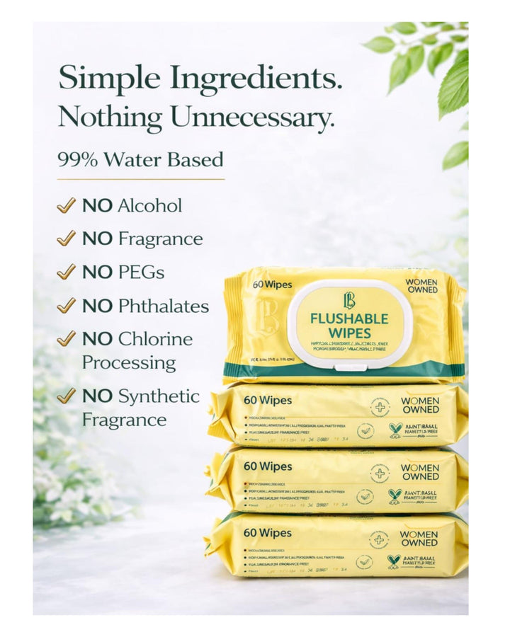 L&B Flushable Wipes - Jumbo Box (10 x 60 Count Packs)