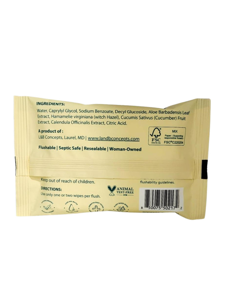 L&B Flushable Wipes - Jumbo Box (10 x 60 Count Packs)